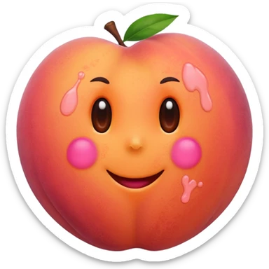 Peach with hand print sticker