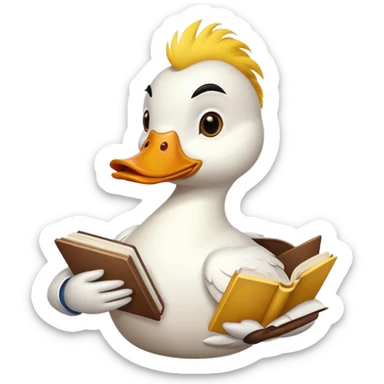 duck with book sticker