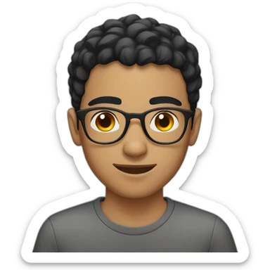 Young man from moroccan with glasses, short black hair sticker