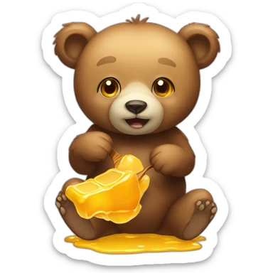 A bear that eats honey sticker