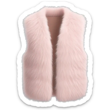 Pale pink fur gilet sticker