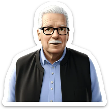 old man with white hair sticker