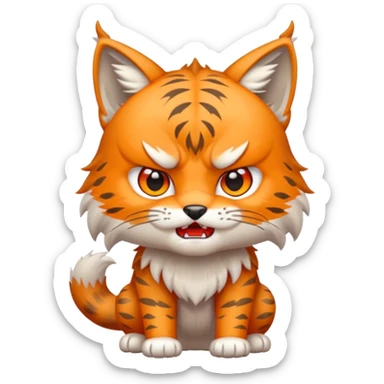 Chibi Sticker lynx angry sticker