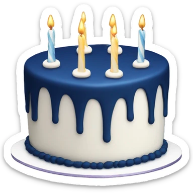 Navy Blue and white birthday cake sticker