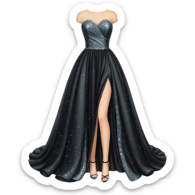 black glittery prom dress sticker