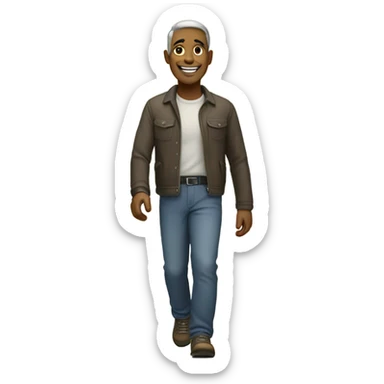 the guy goes to the left with smile  sticker