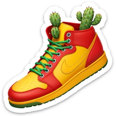 Shoe emoji and the model is the jumpman jack bright cactus sticker