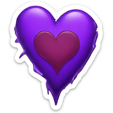 A broken purple heart sticker