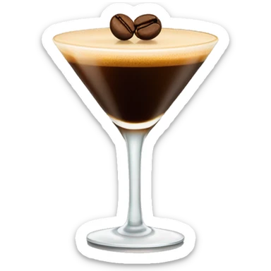 Espresso Martini with three coffee beans on top sticker