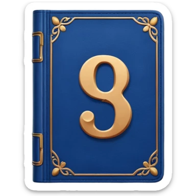 Dark blue book with a number "9" in the cover sticker