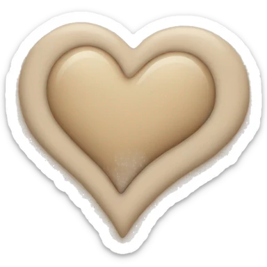 Beige heart sticker