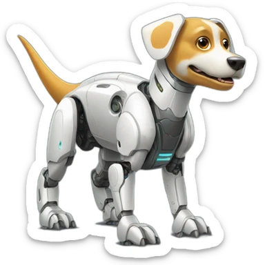 robotic dinosaur dog sticker