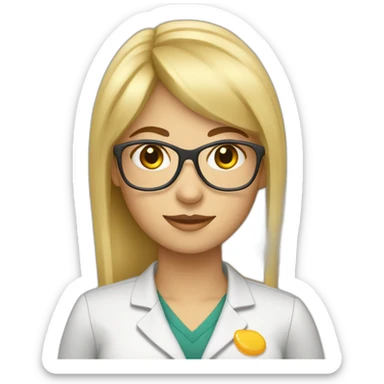 blonde chemistry teacher with bangs sticker