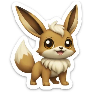 Eevee travels the world  sticker