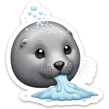 Grey seal is Sniffing powder sticker