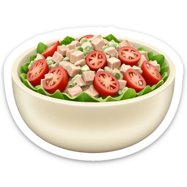 a bowl of tuna salad, minimal, simple, clear sticker