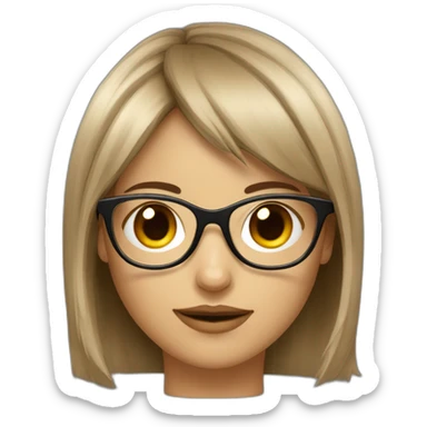 fille avec frange brune et des lunettes sticker