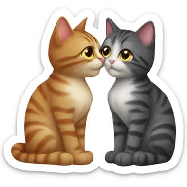Two cats kissing sticker