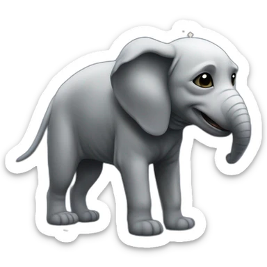 Chien sur un éléphant vu de l'espace sticker