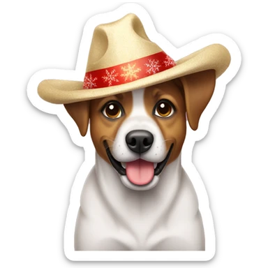 Perro con sombrero de navidad  sticker