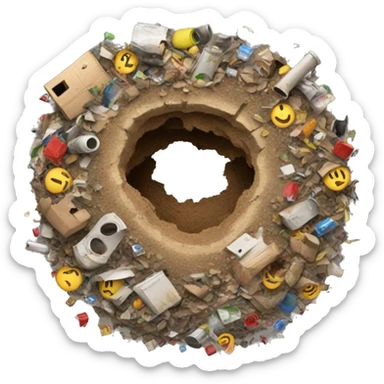 Endless hole that people throw junk into sticker