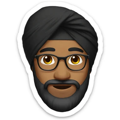 me wearing black sikh turban sticker