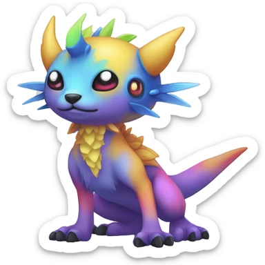 cute cool edgy colorful ethereal alien punk Digimon-Fakemon-animal full body sticker