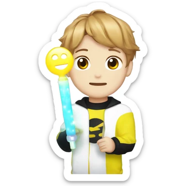 nct jisung with nct lightstick sticker