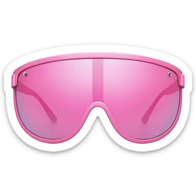 oversized pink shield visor sunglasses, early 2000s style, no frame, futuristic sticker