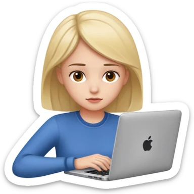 girl use laptaop sticker