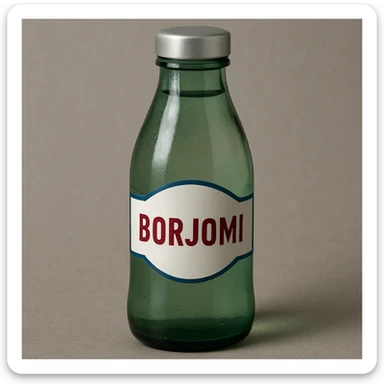 Borjomi water bottle emoji with a different label, variation 3, more realistic sticker