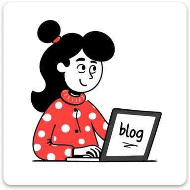 A blogger girl in red pajamas sticker