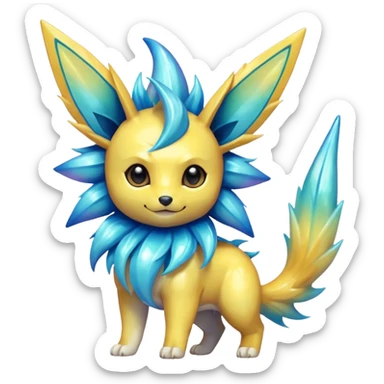 Shiny iridescent Jolteon-Vaporeon-Fusion sticker