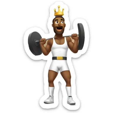 King practicing Crossfit on a gym sticker