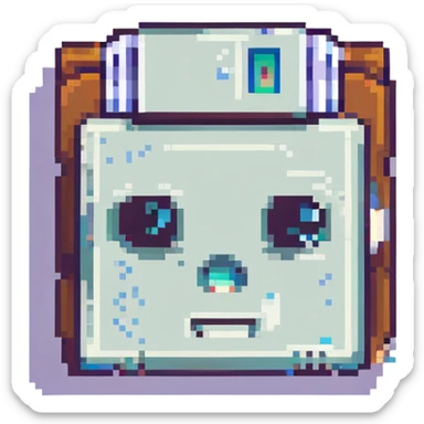 Sad floppy disk  sticker