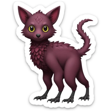 black Trico-hybrid-creature dark burgundy (full body) sticker