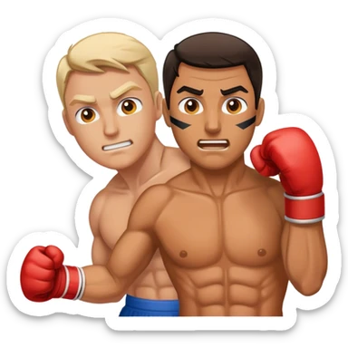 Canadian and American fighting sticker