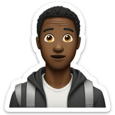 Black guy so shocked eyes popped out sticker