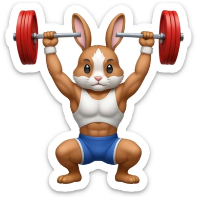  weightlifting rabbit sticker