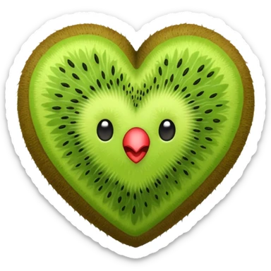 Kiwi heart sticker
