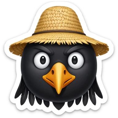 straw crow sticker
