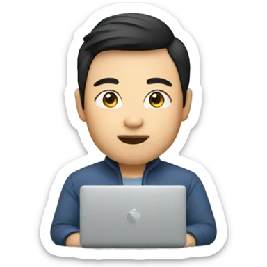 memoji coder asian male sticker