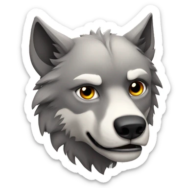wolf with scar sticker