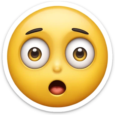 Funny Simple Round Yellow Shocked Face Emoji Expression  sticker