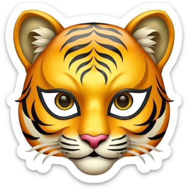 tiger with glamorous masquerade mask sticker