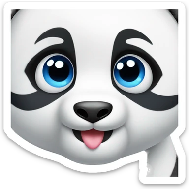 Blue eyed baby panda in love sticker
