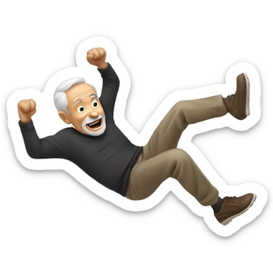 old man doing a backflip  sticker