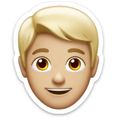 An always smiling person with red and black hair and red eyes sticker