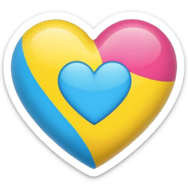 heart with pansexual pride colors sticker