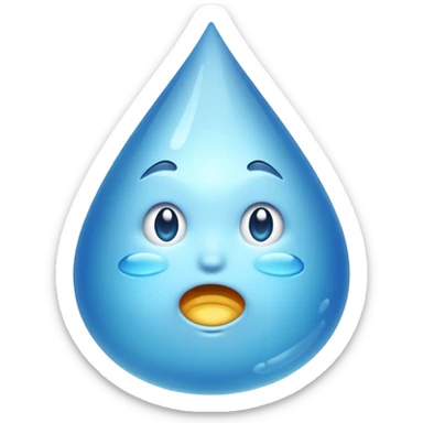 crying emoji with one gigantic tear sticker